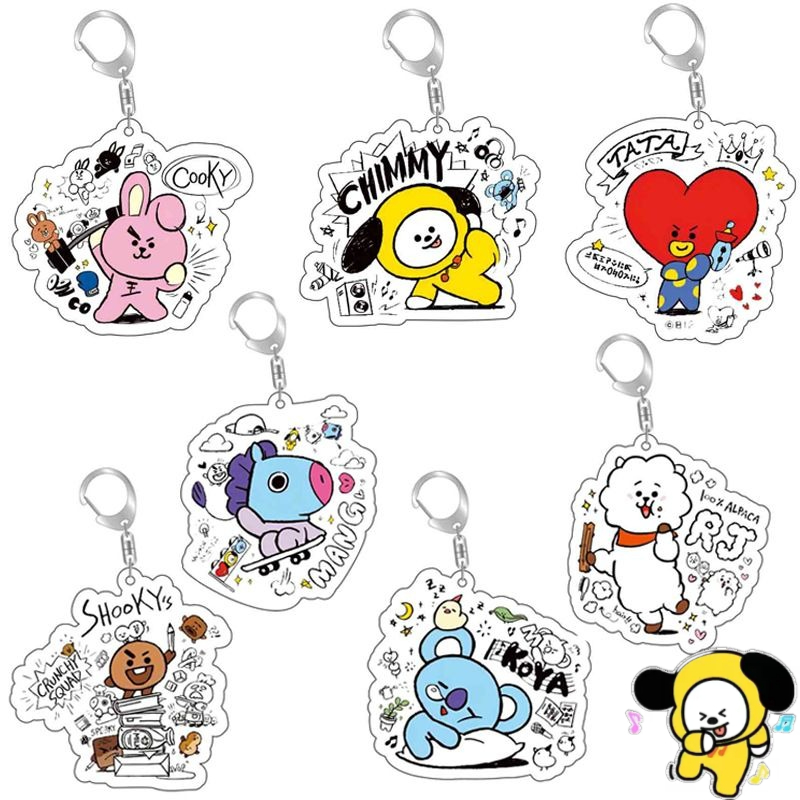 Anime Merchandise For Girls - Chaveiro de acrílico fofo do anime