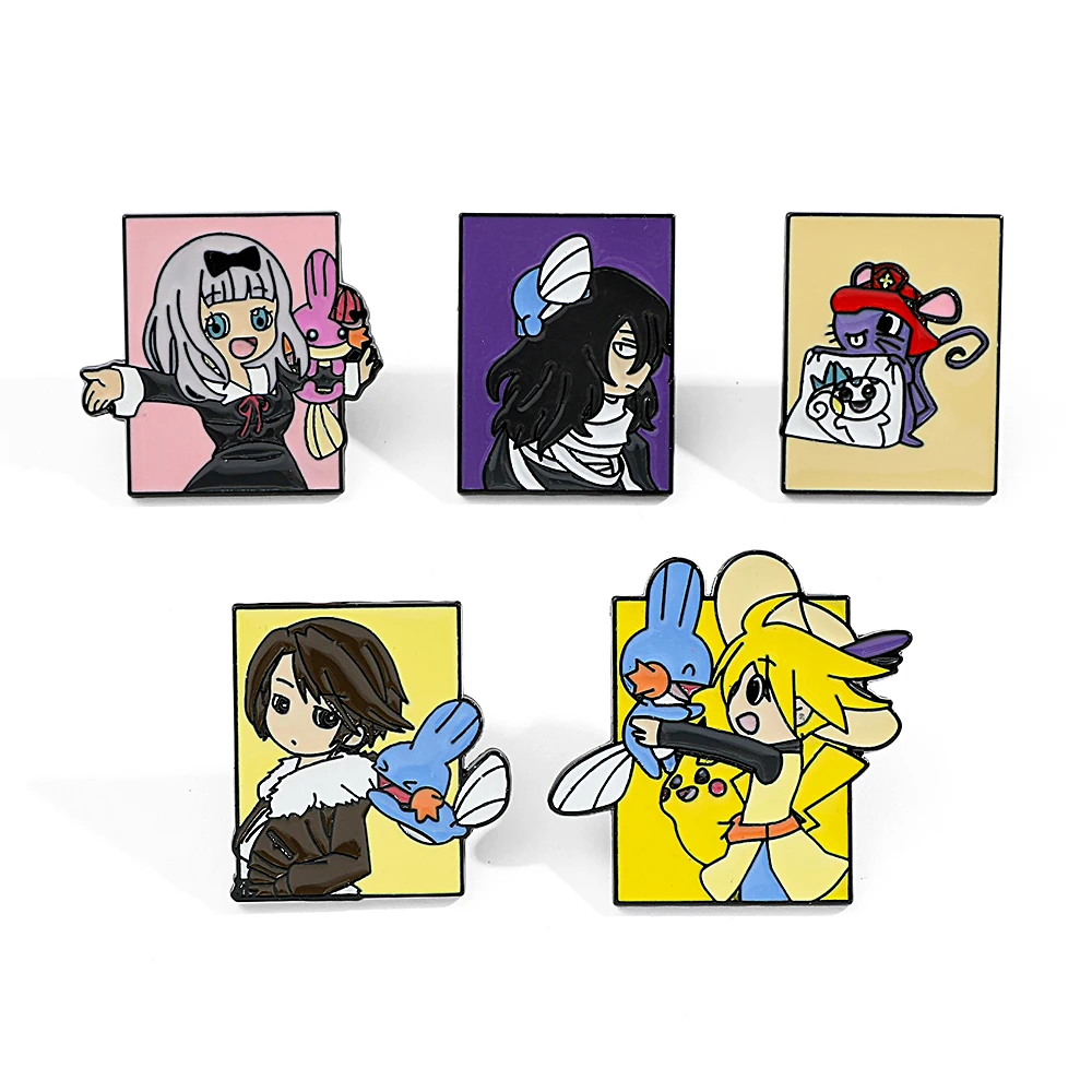 Enamel Pin Set - 5 Peças de Broches de Personagens