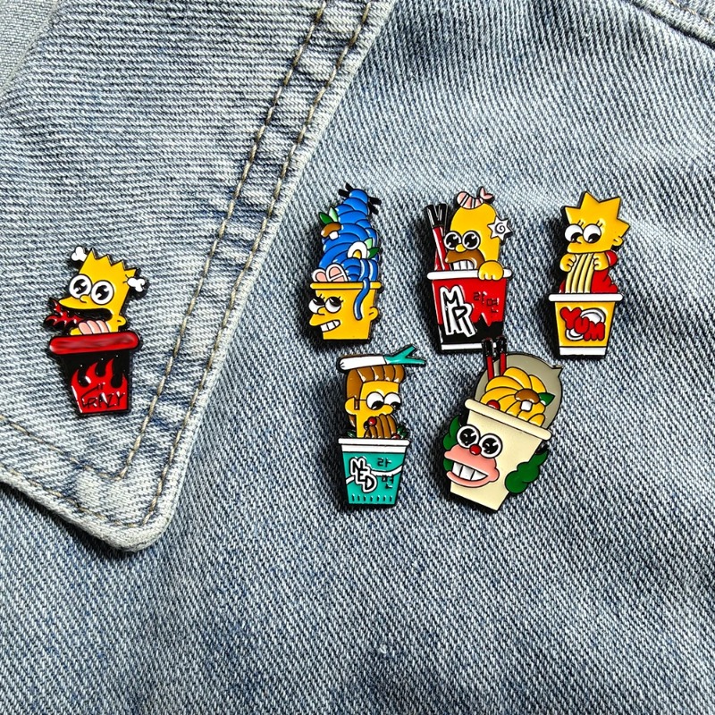 Enamel Pin Set - Conjunto de 6 peças dos Simpsons,