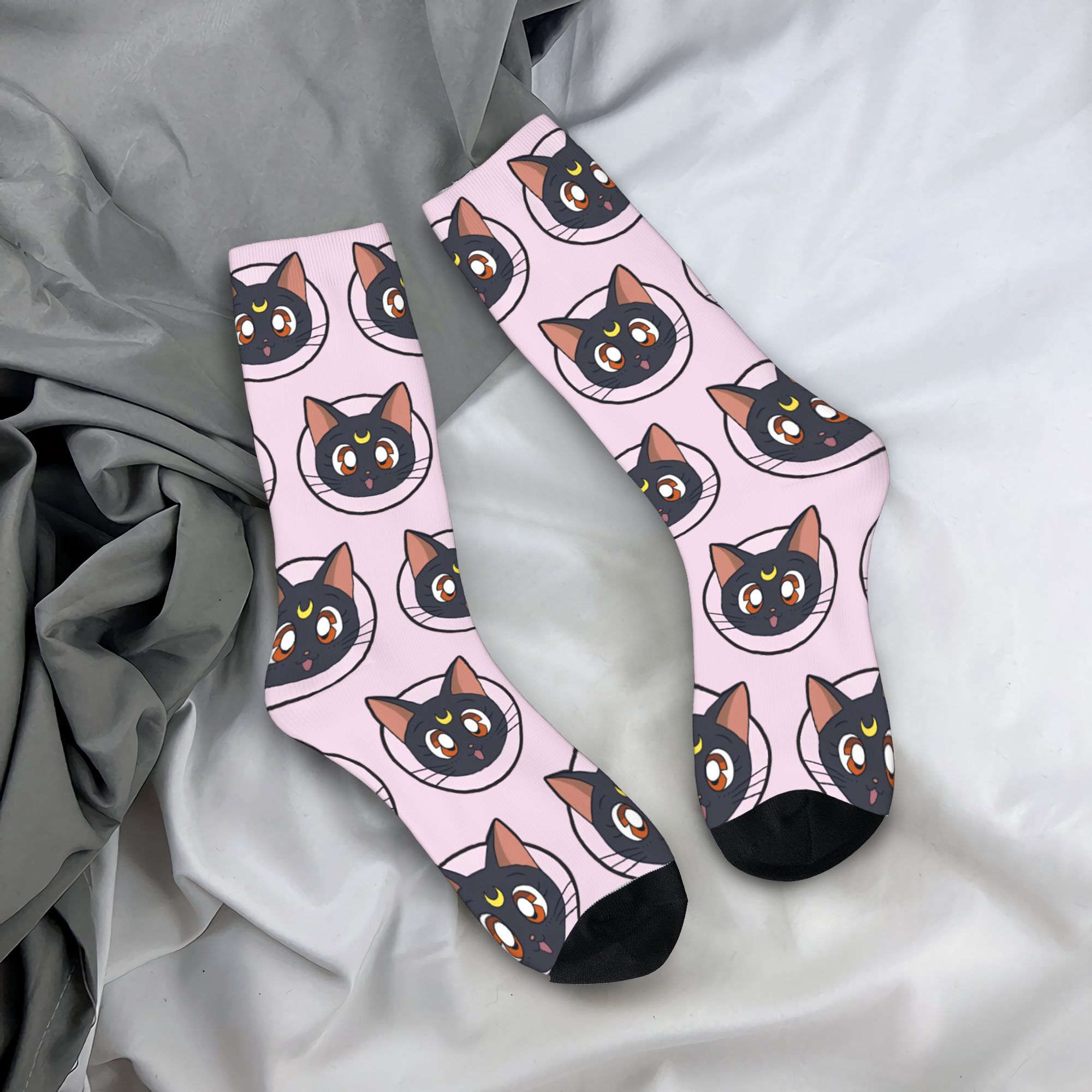 Anime Merchandise For Girls - Moda unissex tripulação meias marinheiro luas