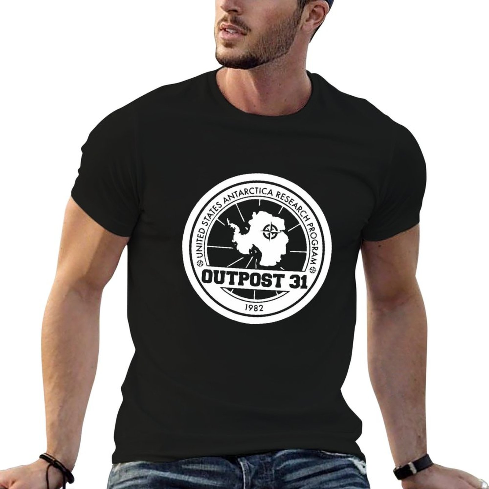 Anime Merchandise Logo - Camiseta masculina com logotipo Outpost 31,